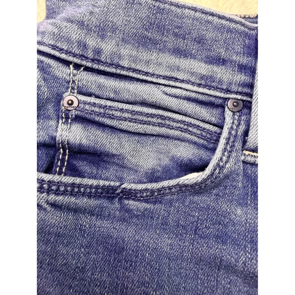 Mother The Mid Rise Dazzler Ankle Jeans We The Animals Blue Slim Straight Leg 25 - Picture 8 of 13